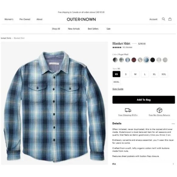 Outerknown | Blanket Shirt In Henna Rouge Plaid - Picture 11 of 12